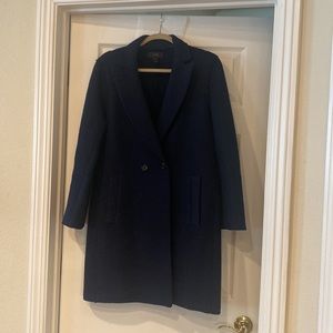 Navy Blue 100% Wool J Crew Daphne Coat
